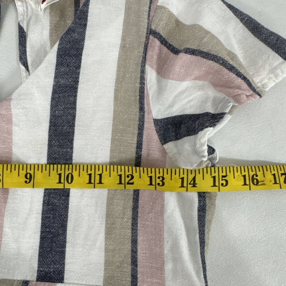 Poppies and Roses Striped Maxi Romper Dress Pink Navy Boho Coastal Size 14 - Picture 3 of 10